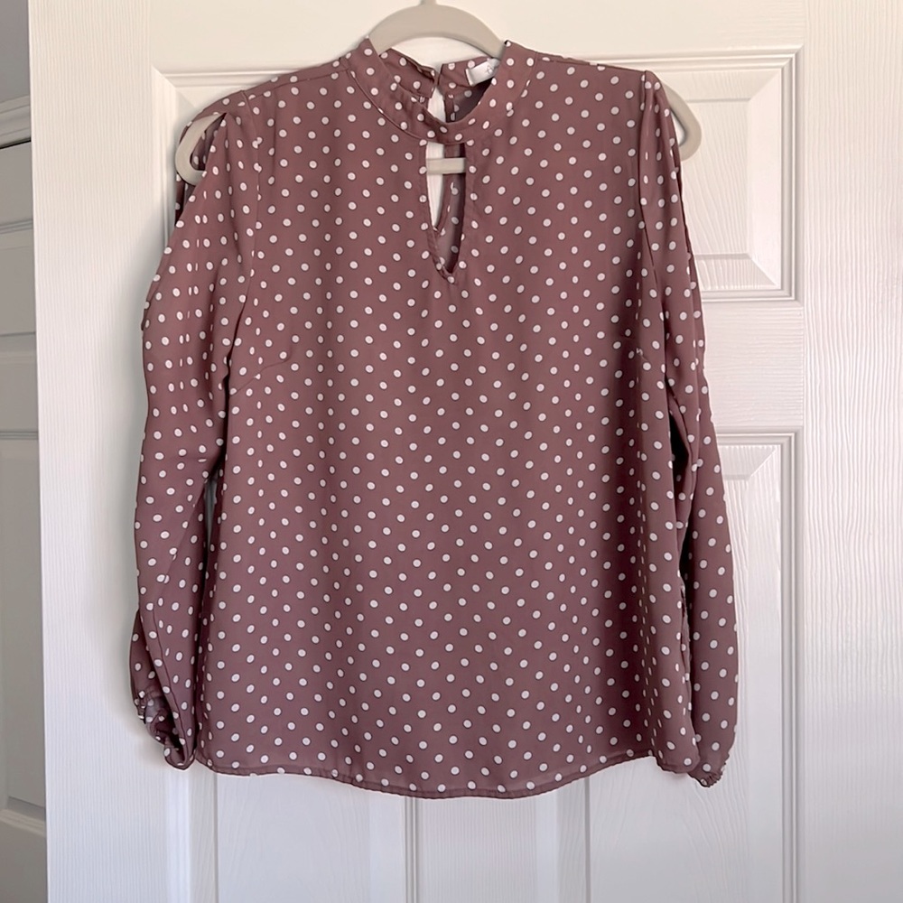 Mauve long sleeve work blouse